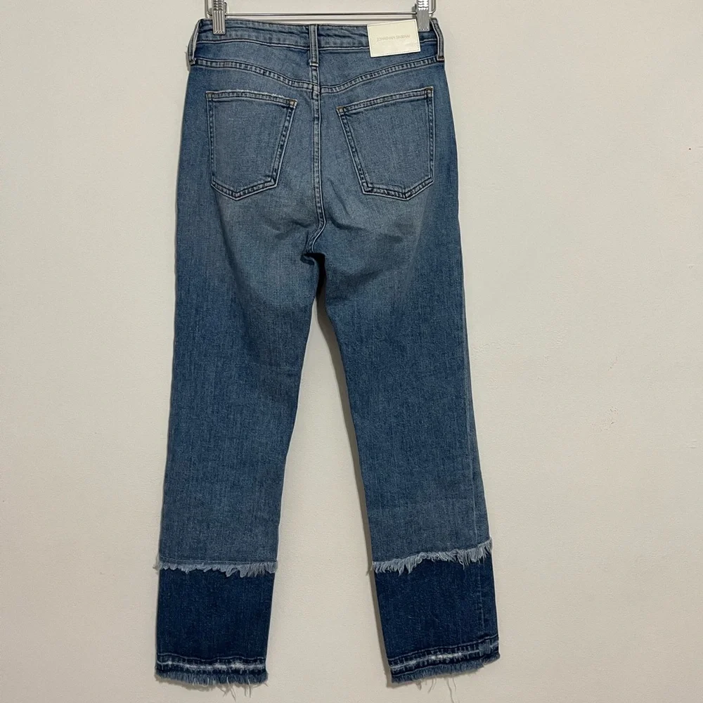 Jonathan Simkhai Womens  River Cayucas High-Rise Straight Jean, Blue